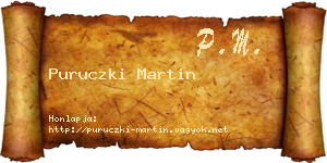 Puruczki Martin névjegykártya
